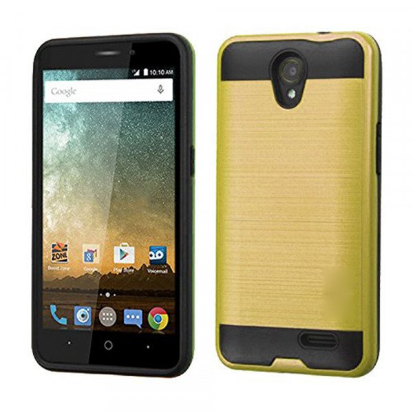 Wholesale ZTE Grand X3 Z959 Iron Shield Hybrid Case (Champagne Gold)